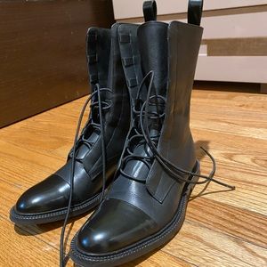 Inch2 Black Leather Brogue Boots 
